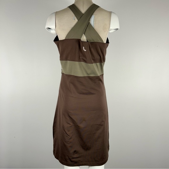 LOLE Sports Dress Stretch Antibacterial Wicking Sleeveless Brown Built-in Bra L - Picture 4 of 11